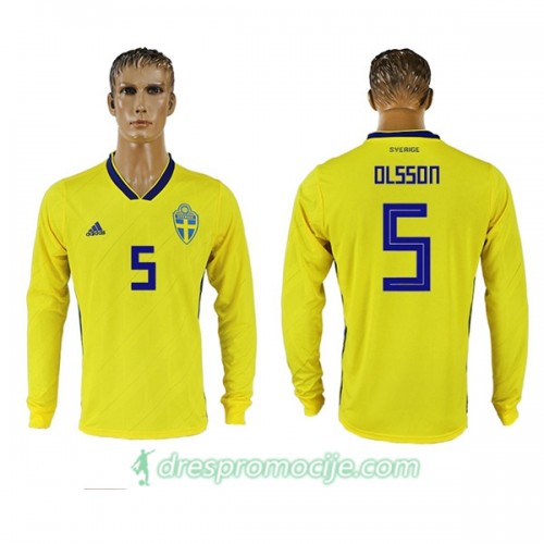 Švedska Dres Olsson 5 Domaći Svjetsko prvenstvo 2018 Dugim Rukavima Švedska Dres Olsson 5 Domaći Svjetsko prvenstvo 2018 Dugim Rukavima